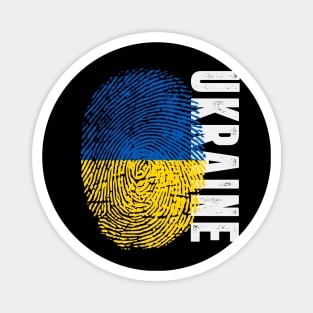 Ukraine Flag Fingerprint My Story DNA Ukrainian Magnet